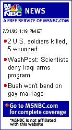View news headlines at MSNBC